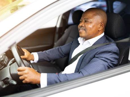 Man driving a car
