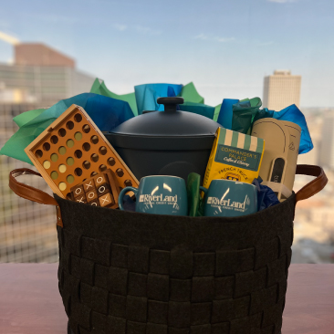 Basket filled with giveaways
